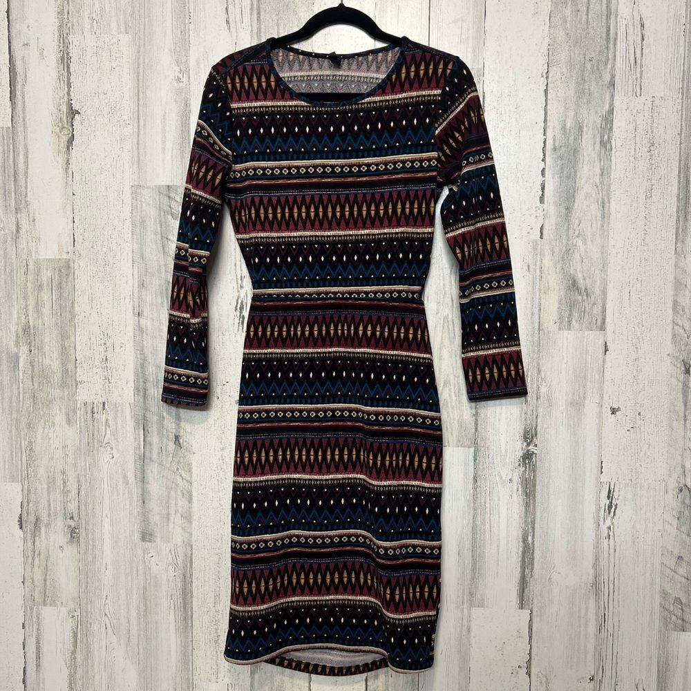 Long sleeve backless midi dress size medium